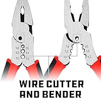 Vista 3 de Powerbuilt Alicates extractores de tornillos pelados, Alicates Linesman de servicio pesado de 6 ", alicates multiusos para extracción