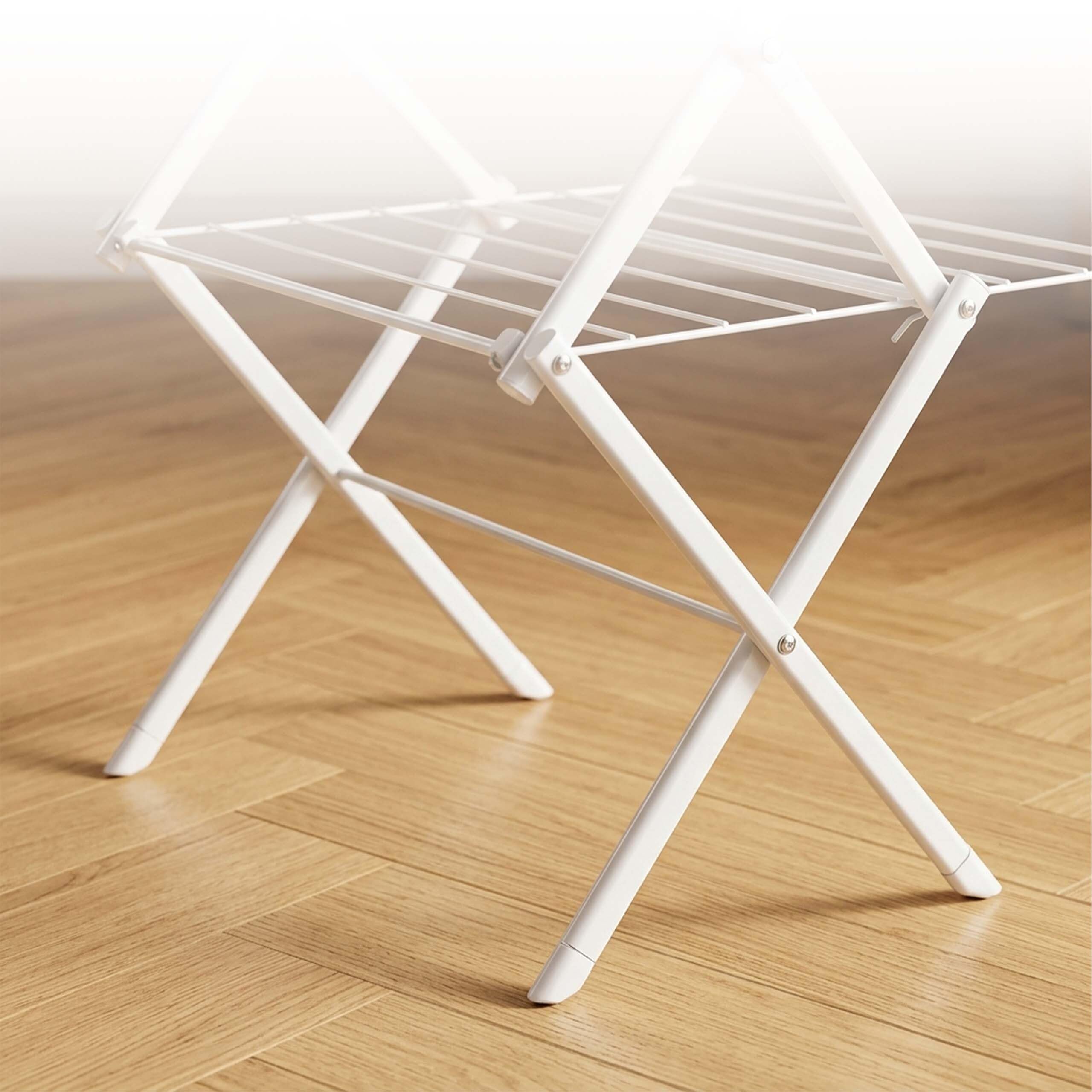 Relaxdays Tendedero Plegable, 27 Barras, Negro | (Al x An x F) 115 x 53,5 x 52 cm, metal, torre ahorra espacio