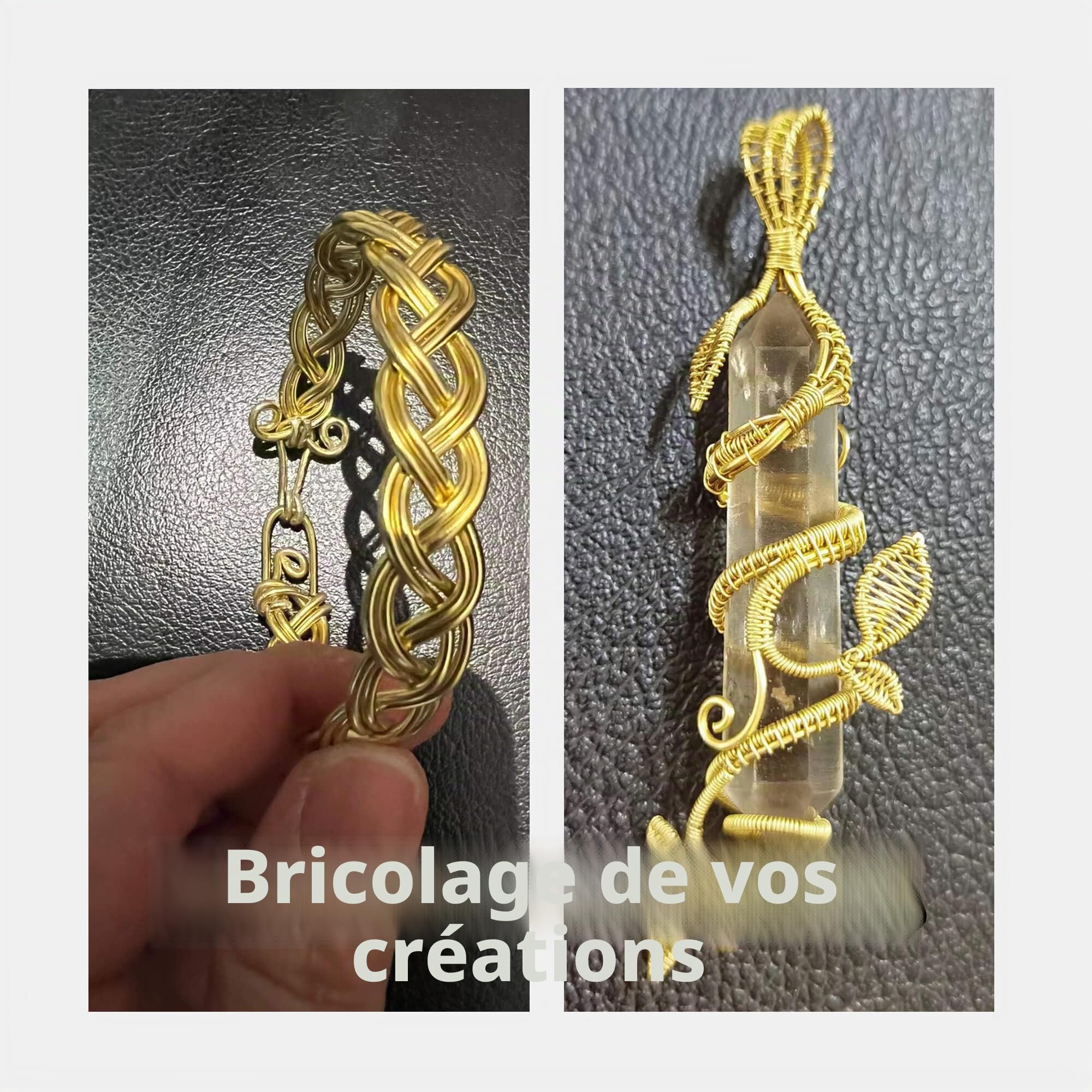 Fil en laiton - Diamètre : 0,5 mm - Diamètre du fil : 0,5 mm - Longueur : 50 m