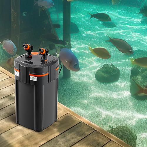 Miniatura 8 de VEVOR Filtro de acuario de 396 GPH, filtro de recipiente de 5 etapas de 125-200 galones, filtro interno ultra silencioso para acuario con protección