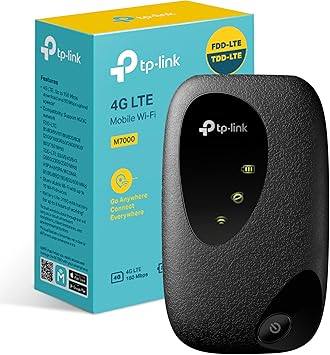 TP-Link M7000 - Router 4G móvil, WiFi MiFi 4G Cat4,150 mbps, Batería 2000 mAh, Conexiones hasta 10 Dispositivos