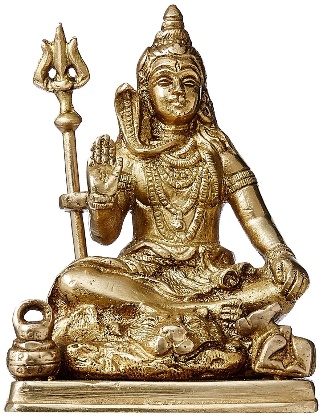 Purpledip Lord Shiva Mahadev with Trishool Statue, Golden, Standard