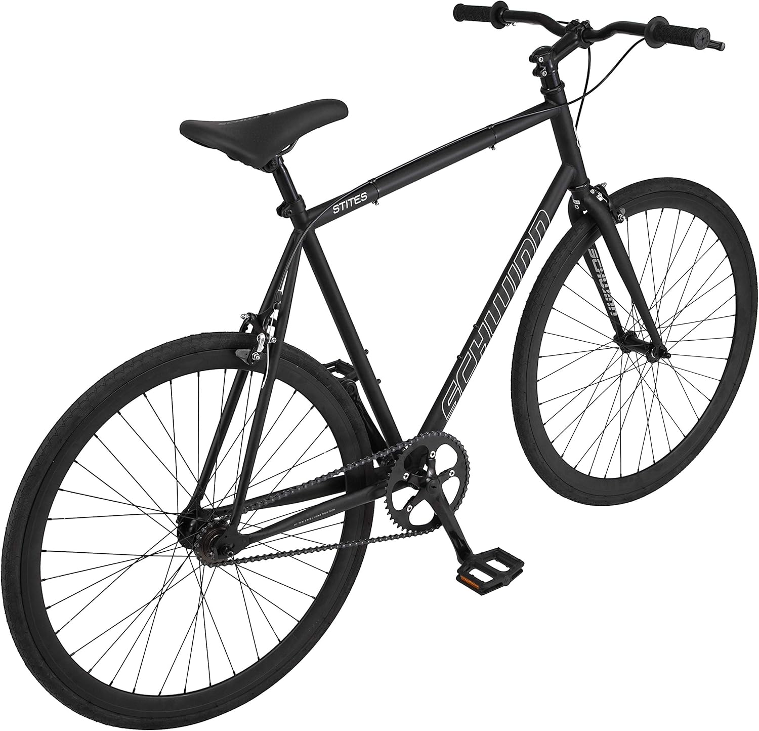 Schwinn Stites Fixie Adult Commuter Road Bike, Single-Speed, Steel Stand-Over Frame, 700c Wheels, Flip-Flop Hub, Multiple Colors : Sports & Outdoors