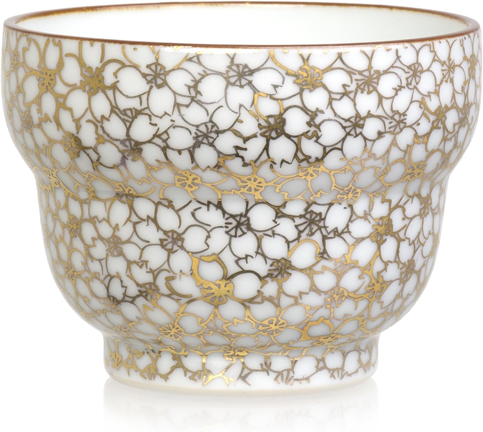 T.NISHIKAWA & CO., INC. Japanese Kiyomizu-yaki Sakecup Guinomi, Sakura (White) [ Made in Japan / Japan Import]