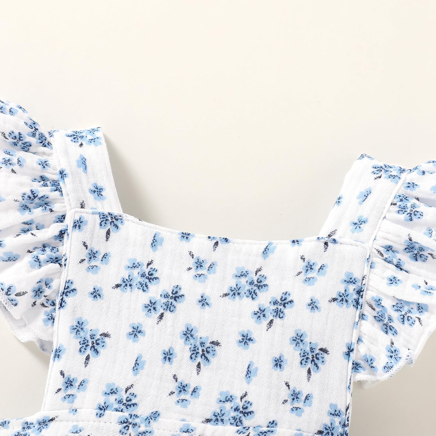 Happy Town Baby Girl Clothes Toddler Summer Linen Romper Sleeveless Ruffle Outfits Infant Girls Jumpsuit with Headband - Image 4