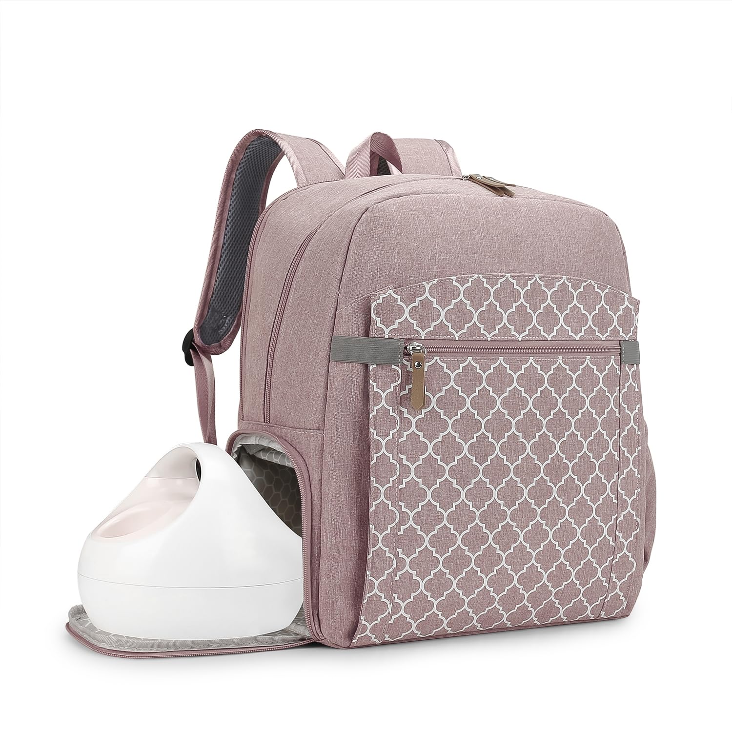 MOMIGO Breast Pump Backpack for Spectra S1,S2 for Working Moms - Diaper Bag Backpack With Laptop Sleeve, Large Capcity for Outdoor Travel (Pink)