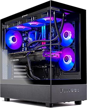 Skytech Gaming Azure 3 Gaming PC، AMD Ryzen 7 7800X3D 4.2GHz، AMD RX 9070XT 16GB VRAM، 2TB Gen4 NVMe SSD، 32GB DDR5 RAM 6000، 850W Gold ATX 3 PSU، 360 ARGB AIO، WI-FI 5، Windows 11، سطح المكتب