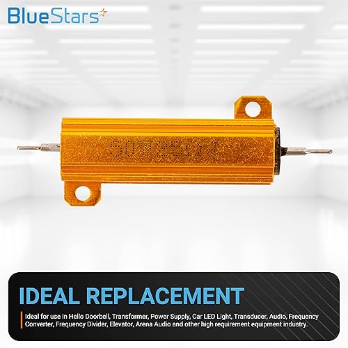 Miniatura 2 de BlueStars 5 piezas de resistencia de alambre de aluminio de alta calidad de 50 W 25 ohmios - Tolerancia de resistencia ± 5% 25r - Reemplazo para