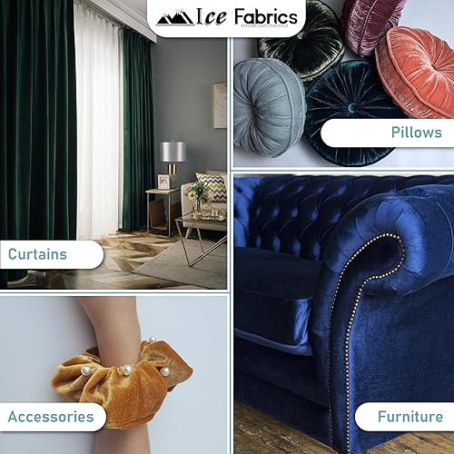 Miniatura 6 de The Yard - Tela de terciopelo elástico de tela de hielo, 60 pulgadas de ancho, tela elástica suave para coser ropa, disfraces, manualidades, 90%