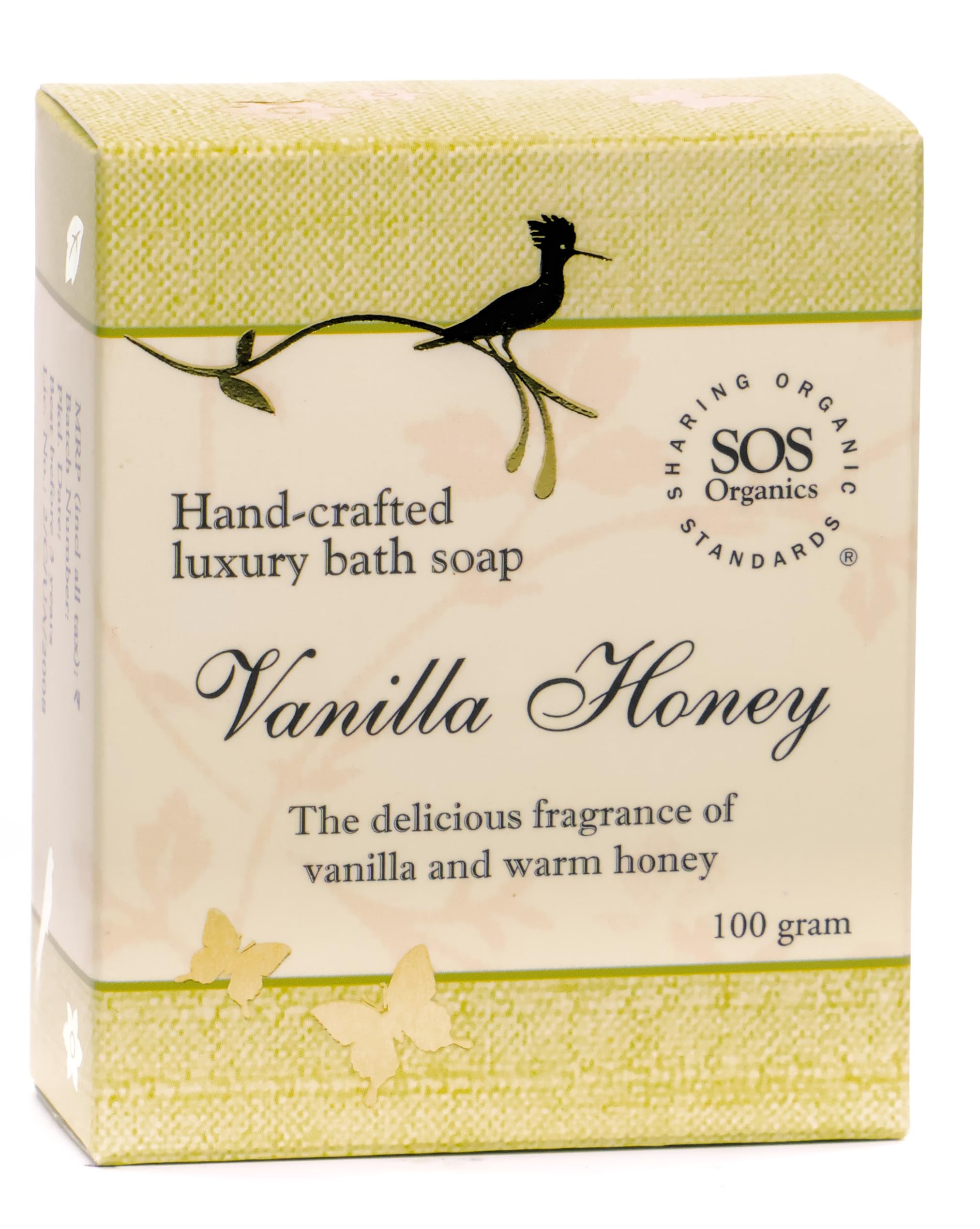 SOS Organics Vanilla Honey Luxury Bath Soap, 100 gram