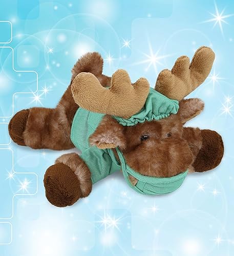 Miniatura 6 de DolliBu Peluche de doctor de alce mentiroso marrón, disfraz de médico de alce súper suave con bonito uniforme y traje de gorra, regalo con