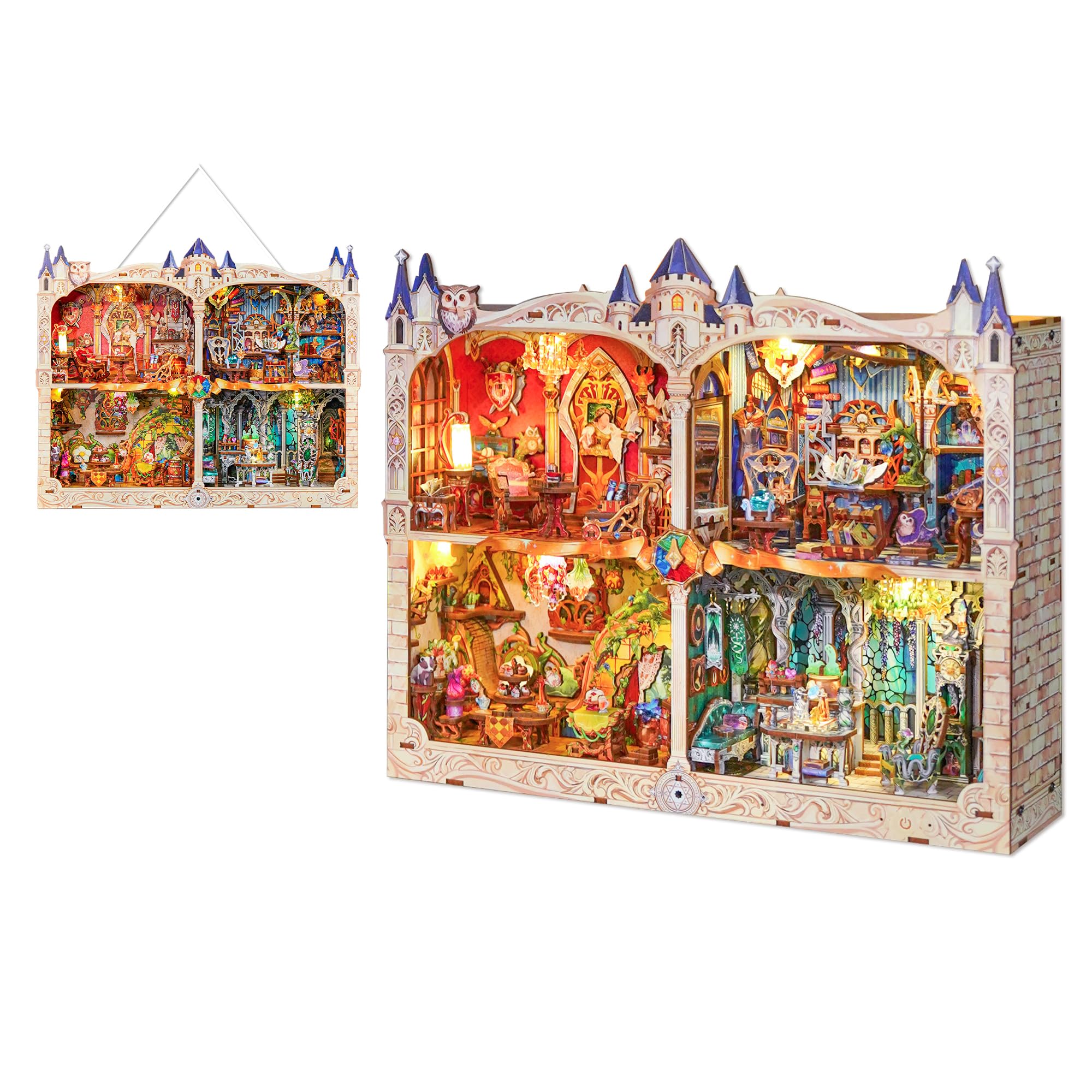 Tonecheer DIY Miniature House Kit, Book Nook Story Frame Kit- Magic College