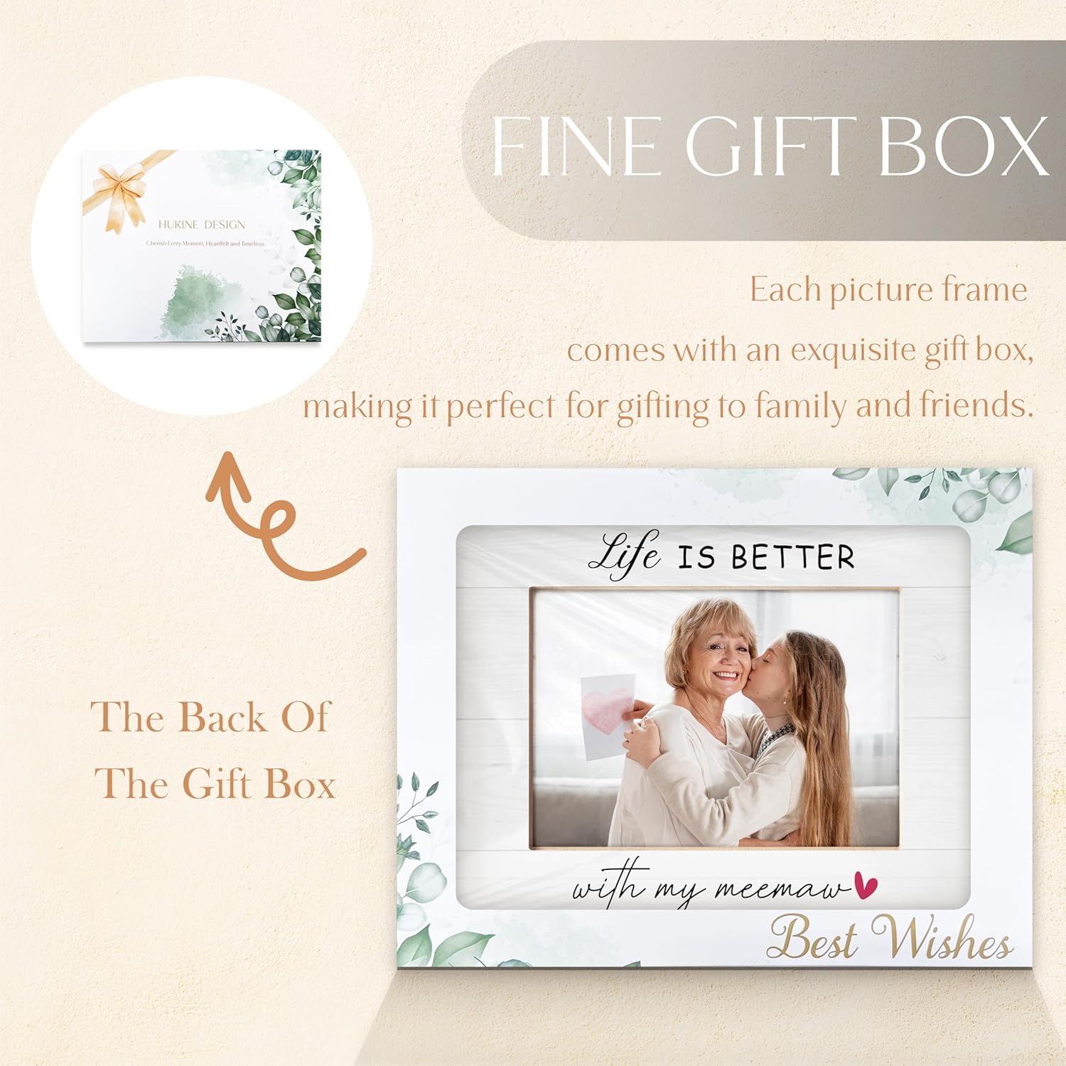 Meemaw Gifts Picture Frame 5x7, Meemaw Grandma Gifts for Birthday Christmas Mother's Day from Grandkids, Life is Better With My Grandma Picture Photo Frames for Tabletop Desk Decor - Image 6