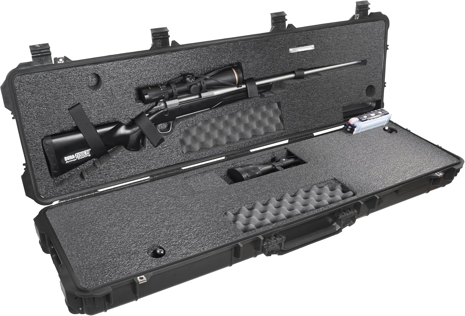 Case Club 2 Hunting Rifle Waterproof Case Pre-Cut with Small Clear Box and Silica Gel to Help Prevent Rust