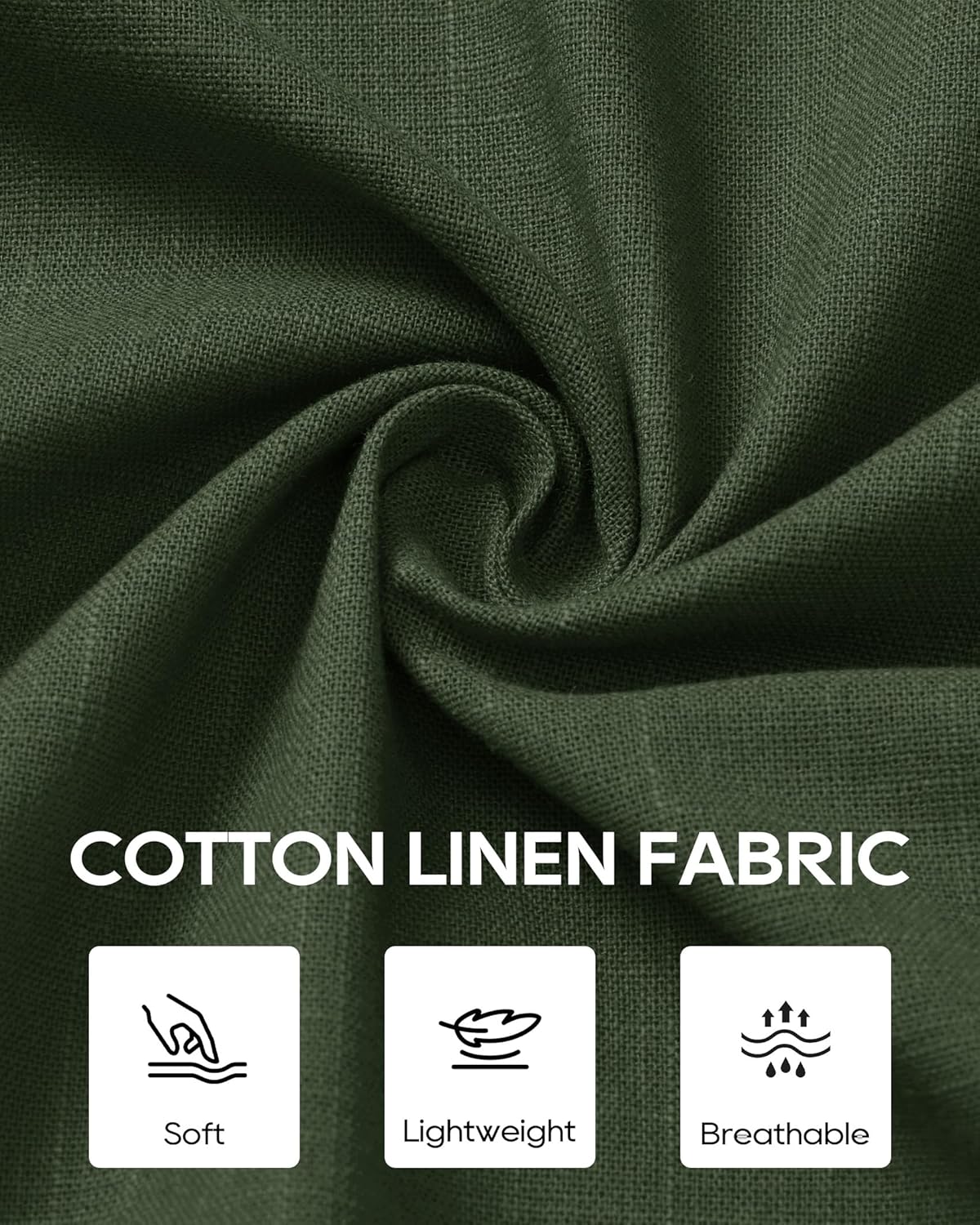 Alimens & Gentle Linen Shirts for Men Long Sleeve Casual Cotton Button Down Shirts Summer Beach Wedding Tops with Pocket - Image 4