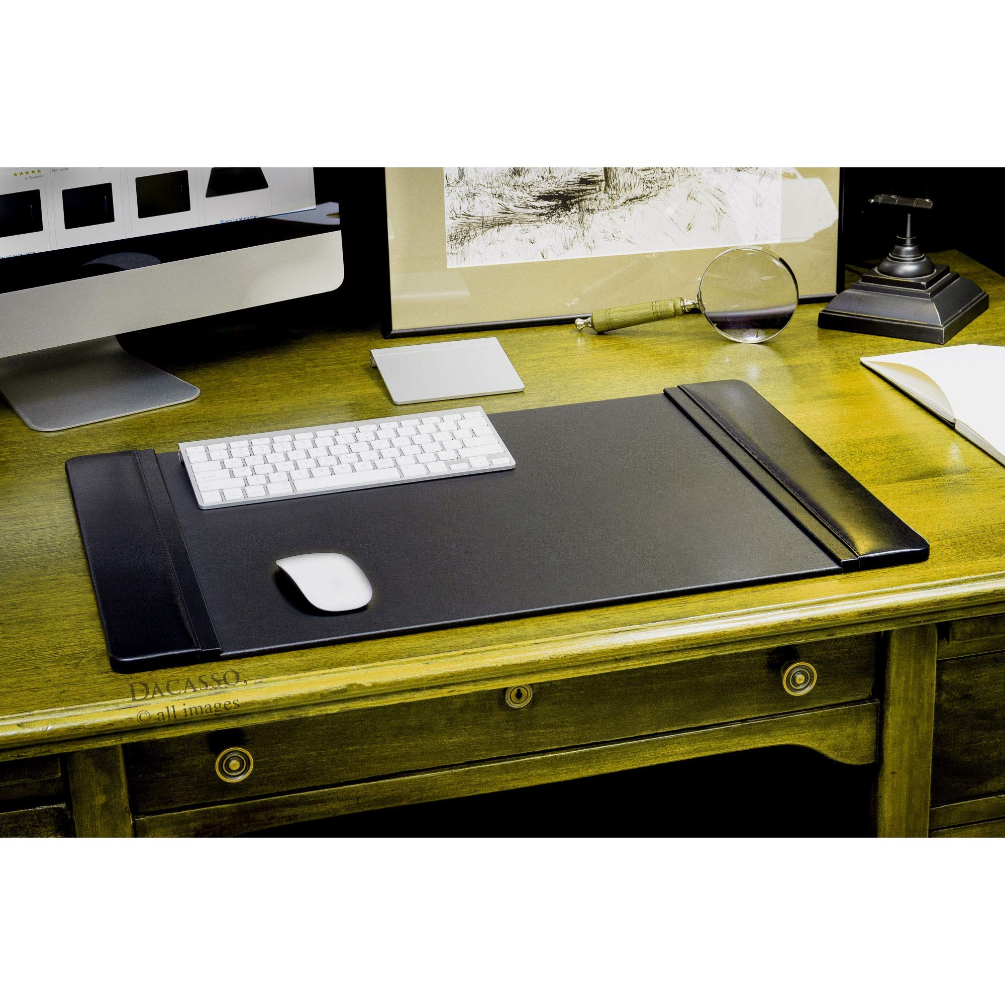 Dacasso Black Leather Desk Mat/Desk Protector/Gaming Pad/Mouse Pad/Desk - View #7
