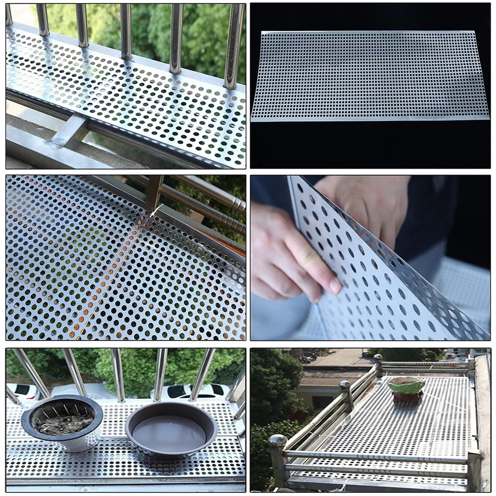 Edelstahl Lochblech 46x100cm - Balkonschutz & Abdeckung Aus Rostfreiem Stahl