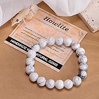 Vista 591 de MASSIVE BEADS Pulsera elástica de yoga hecha a mano con piedra natural, cristal curativo, energía, regalos para adultos unisex de 0.157 in, 0.236