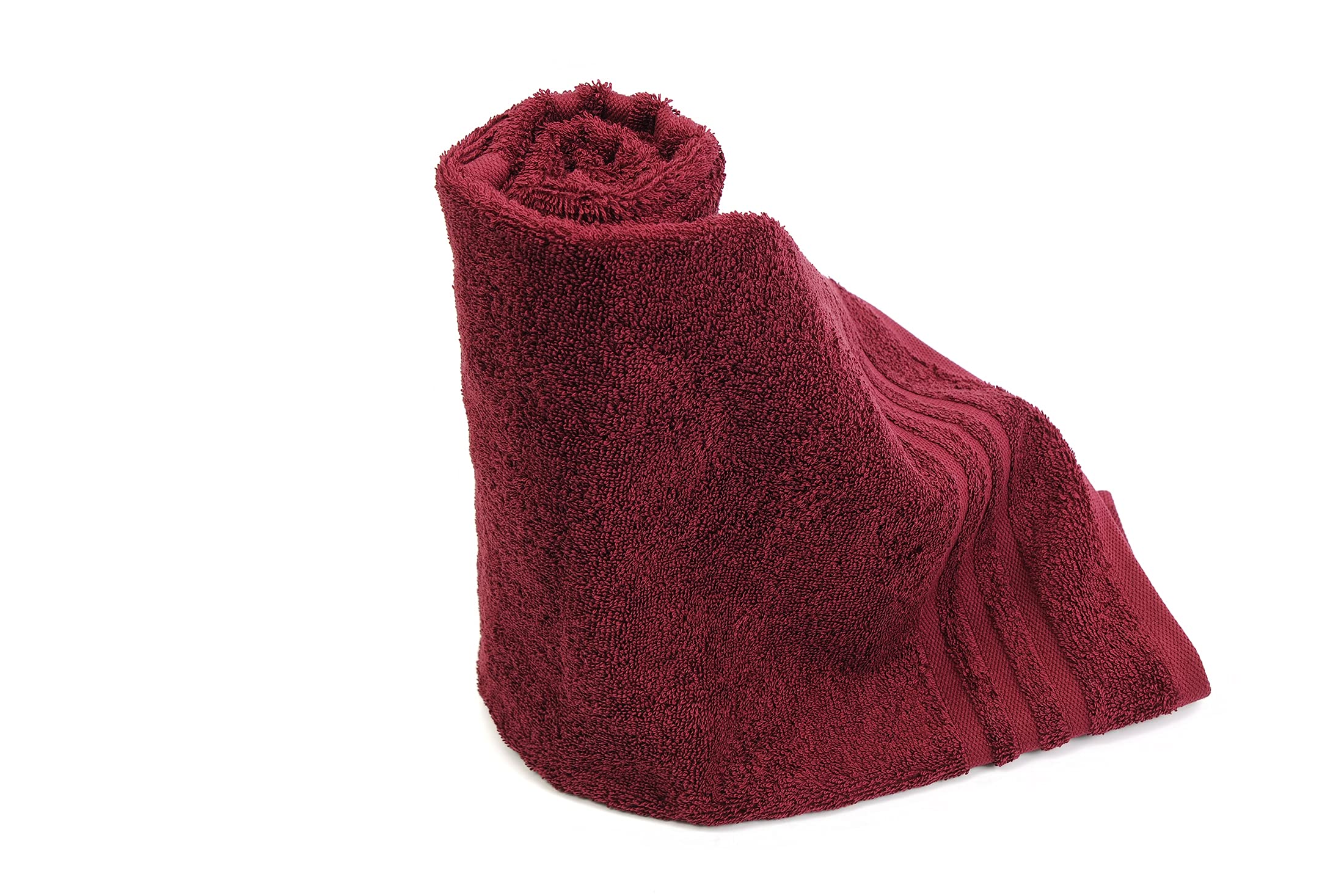 Heike Set di 5 asciugamani Pure Edition 50 x 100 cm, 100% cotone (Bordeaux)