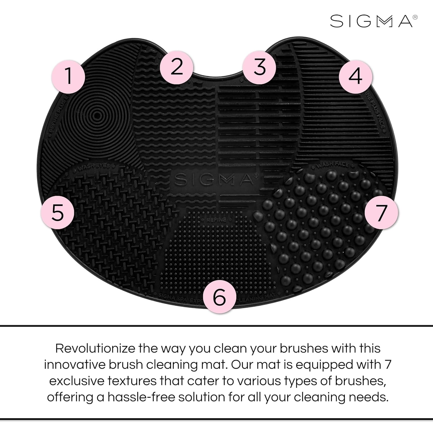 Sigma Beauty Makeup Brush Cleaner Mat – Sigma Spa Express Silicone Makeup Brush Cleaning Mat with Suction Cups for Cleaning Makeup Brushes, Compact Design Fit for Any Travel Makeup Kit (Black) - Image 3