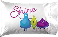 Vista 1 de Jay Franco Over The Moon Shine Bright 1 funda de almohada reversible individual – Ropa de cama infantil súper suave de doble cara