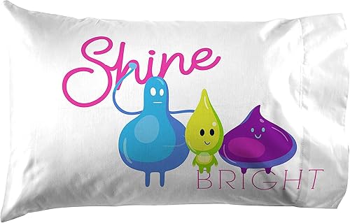 Jay Franco Over The Moon Shine Bright 1 funda de almohada reversible individual  Ropa de cama infantil súper suave de doble cara (producto oficial