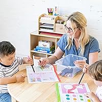 Vista 2 de Estantería de almacenamiento con varios compartimentos hecha de madera de abedul, marca ECR4Kids, 1