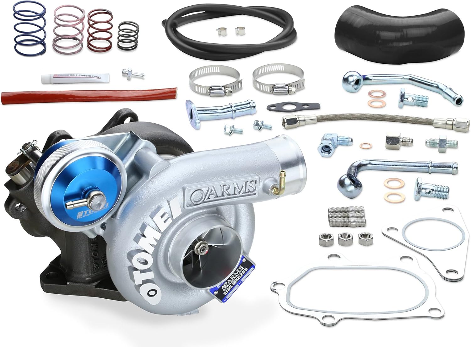 Tomei ARMS MX7960 Single-Scroll Journal-Bearing Turbocharger Kit Compatible with WRX/STI EJ20/EJ25 Engine, CNC Billet Compressor, 400 HP Capable