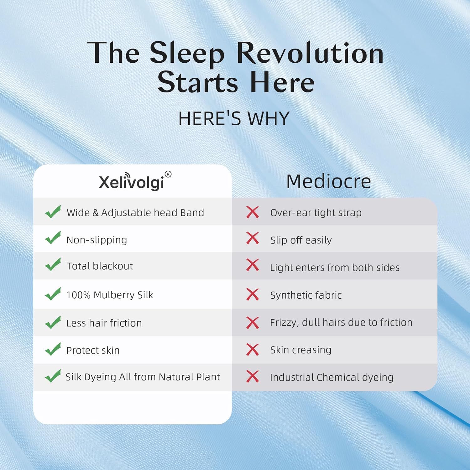 Silk Sleep Mask for Women and Men, Side Sleeper, 22 Momme Pure Mulberry Silk Total Blackout 100% Mulberry Eye Mask with Adjustable Headband Full Size, Eye Masks for Sleeping and Travel - Image 7