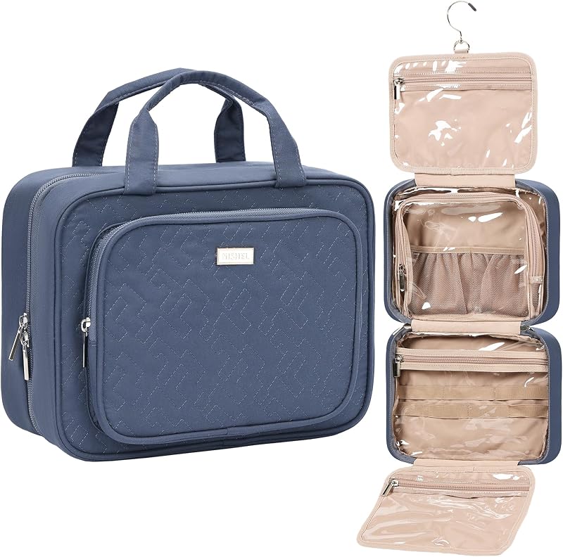 NISHEL Necessaire de viagem suspensa com compartimentos e bolsos, Aegean-Blue