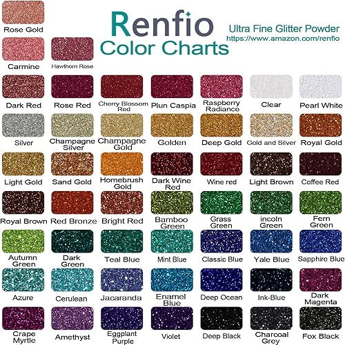 Miniatura 3 de Renfio Polvo de purpurina ultrafina con purpurina de resina metálica, 2.11 oz (60 g), copos de PET para manualidades, lentejuelas de 1128 pulgadas,