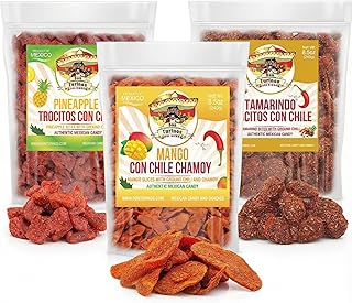 Mexican Fruit Candy 3-Pack, Dulces Mexicanos, Mango Chamoy, Pineapple Chile, and Tamarind Chile, Sweet and Spicy Candies Assortment by Don Turinos
