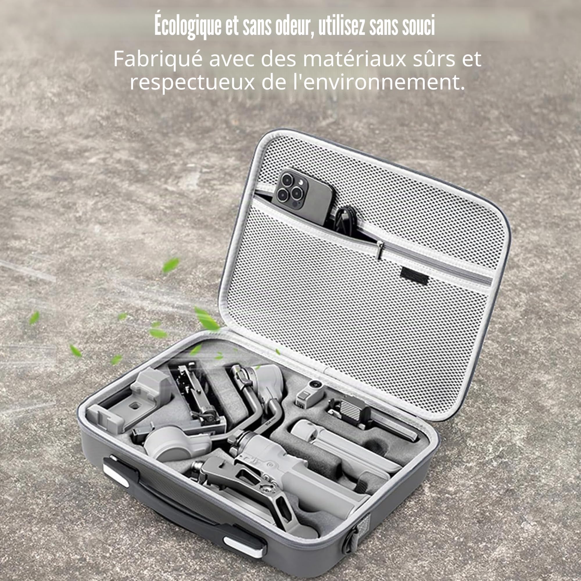 RS 4 Mini sac de rangement en cuir PU portable Sac de voyage Sac de voyage avec bandoulière pour DJI Ronin RS4 Mini Combo, stabilisateur de cardan et accessoires