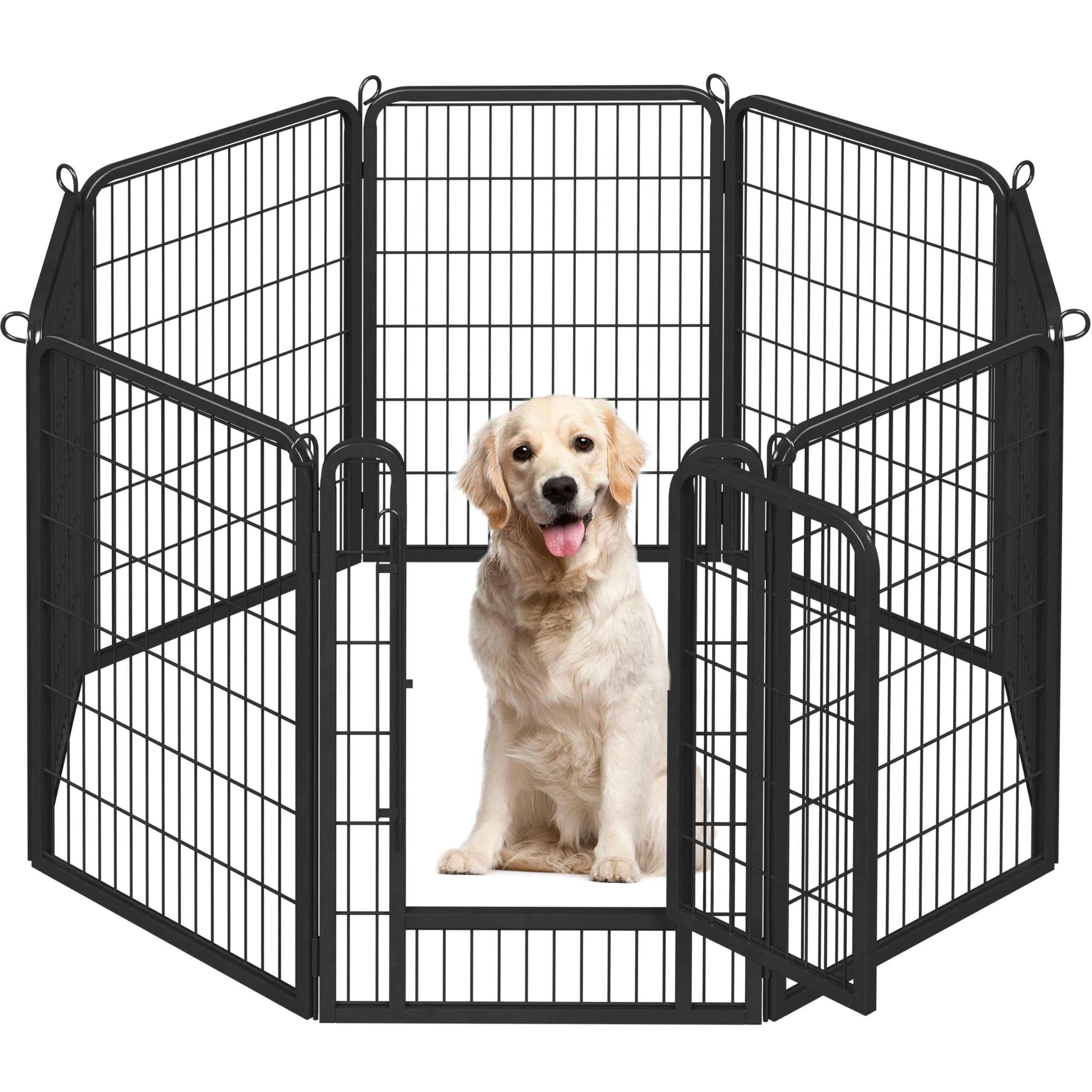 Topeakmart Unleashed Dog Playpen 40 inch 8-Panel Portable Pet Fence for Small/Medium/Large Dogs | Indoor, Outdoor, Yard & RV Camping Use