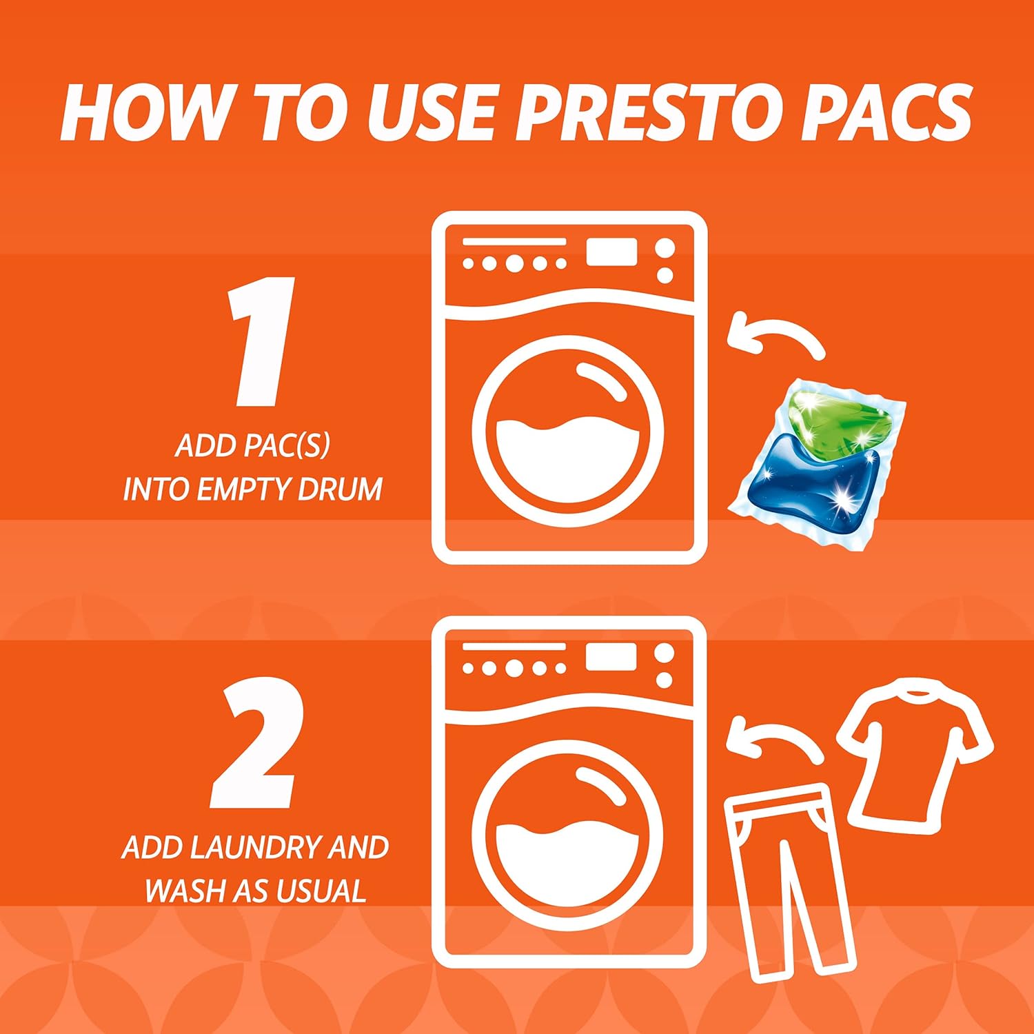  Brand - Presto! Laundry Detergent Pacs, Fresh Scent, 96 Count : Health & Household