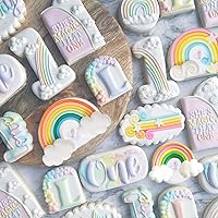 Vista 4 de Moldes de fondant de nube, 3 unidades, molde de silicona arcoíris para decoración de pasteles de chocolate, dulces, azúcar, cupcakes, decoración