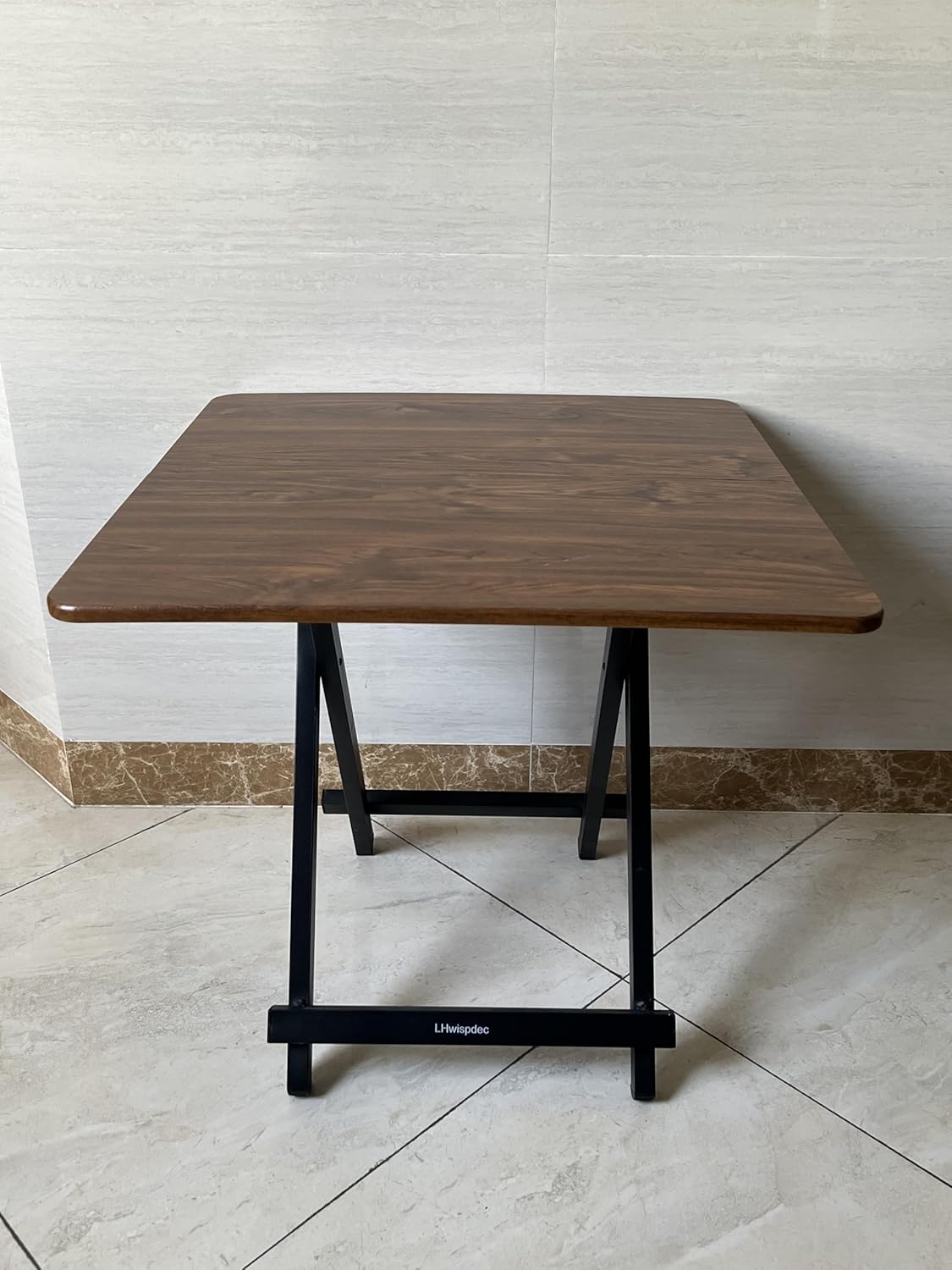 LHwispdec Folding Tables with Solid Hardwood, Portable and Adjustable Home Furniture for Living Room, Bedroom, and Kitchen
