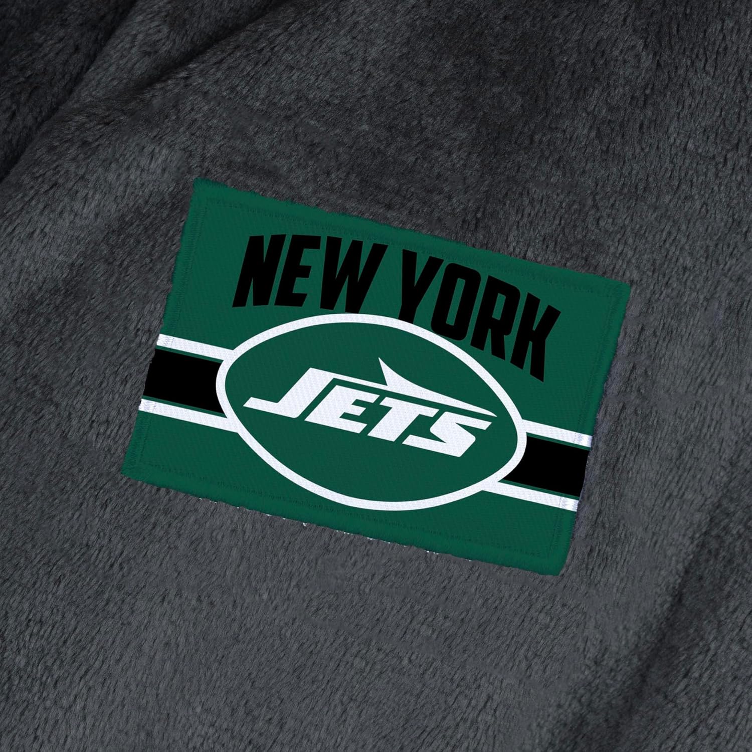 Northwest NFL New York Jets Silk Touch Bath Robe, Large/X-Large, Rollout Black - Image 4
