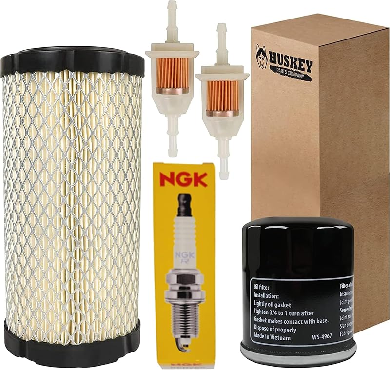Huskey Kit de afinación para carrito de golf para Club Car Precedent 2004 en adelante con motor Kawasaki FE350, incluye filtro de aire, filtro de aceite, bujía NGK, 2 filtros de combustible, accionamiento de embrague y correa de generador de arranque (selectivo)