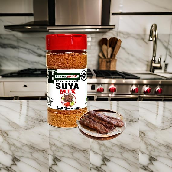 Suya Mix Nigeria Seasoning 8oz | Crafted with 100% Herbs and Spices Great For Keto, Great For Vegan | Suya Pepper, Suya Spice, Yaji | Nigerian Premium Seasoning | Grill, Rub, Steak and Cook