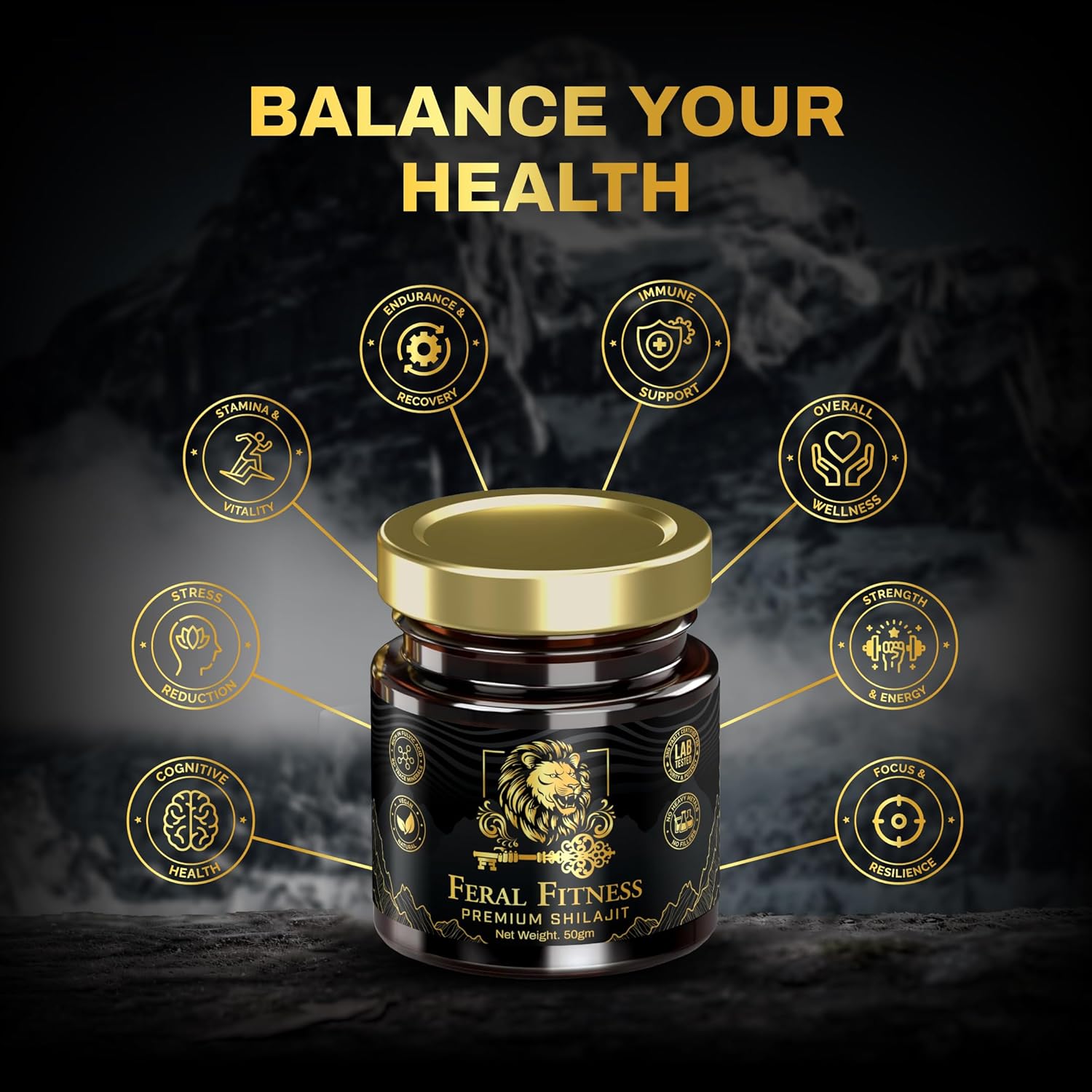 50g | 100% Pure Himalayan Shilajit Resin - Gold Grade | 85+ Trace Minerals & Fulvic Acid | Supports Energy, Stamina, Focus & Vitality for Men & Women | Lab Tested | Glass Jar (125 Servings) - Image 6