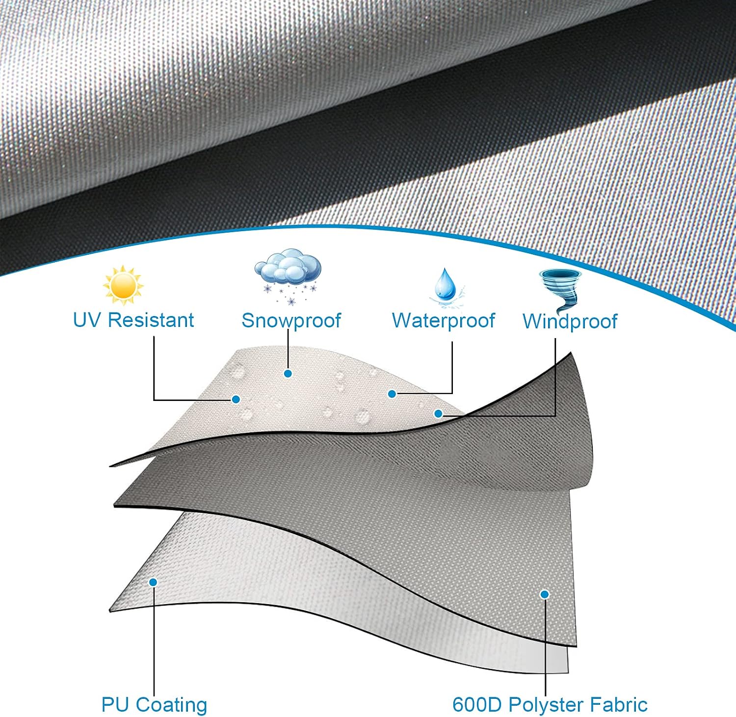 ZEJUN Outdoor Furniture Cover Waterproof, Patio Couch Cover, 66"x40"x35", Fits Various Sofas Under 66" Due to Retractable Rope, Moisture-Proof Outdoor Sofa Cover for Patio Furniture, Beige