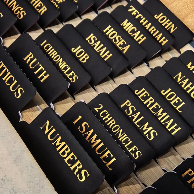 Amazon.com : Laminated Bible Tabs, Gold Foil Embossed Lettering Bible ...