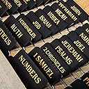 Laminated Bible Tabs, Gold Foil Embossed Lettering Bible Chapter Index Tabs for Women Men, Reposition Large Print Sticky Labels, Easy to Read and Apply, 105Chapters Labels for Easy Navigation (Black)