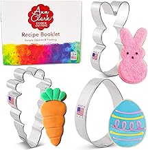 Ann Clark Cute Easter 3-Pc. Cookie Cutter Set, Made in USA, Easter Bunny, Carrot and Egg