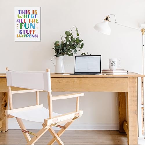 Miniatura 6 de This is Where All The Fun Stuff Happens - Lienzo inspirador para pared, decoración para oficina, hogar, guardería, sala de juegos, habitación de