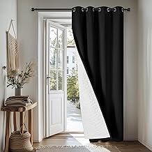 Deconovo Blackout Curtains Living Room Thermal Insulated Window Decoration for Modern Bedroom with Eyelets 1 Piece 200 x 260 cm Black