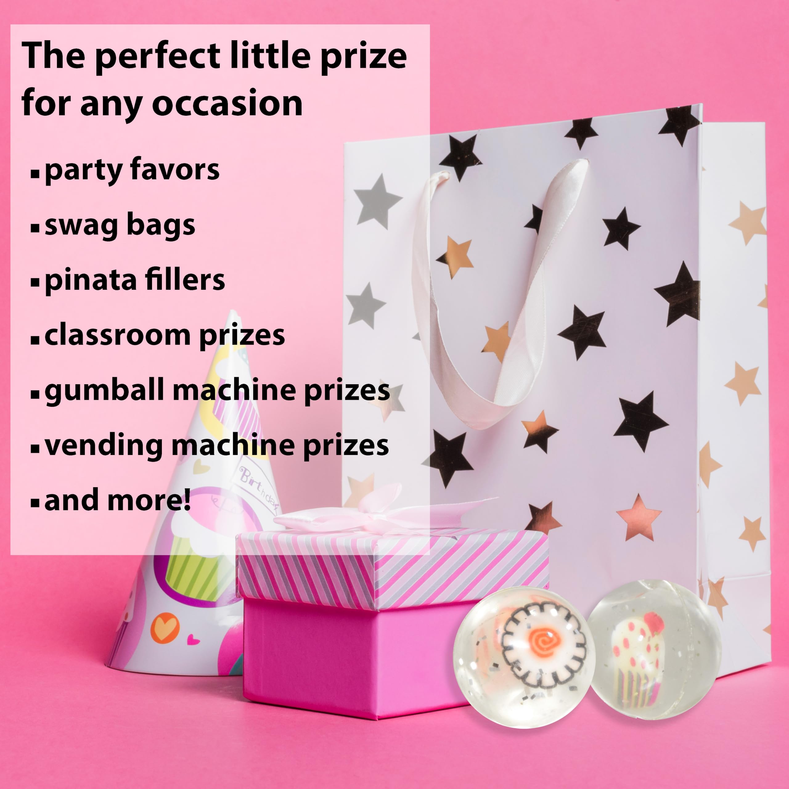 SHATCHI Lot De 100 Balles Rebondissantes Colorées De 32 Mm Pour Fête D'anniversaire, Garçons Et Filles, Sac à Surprises Piñata