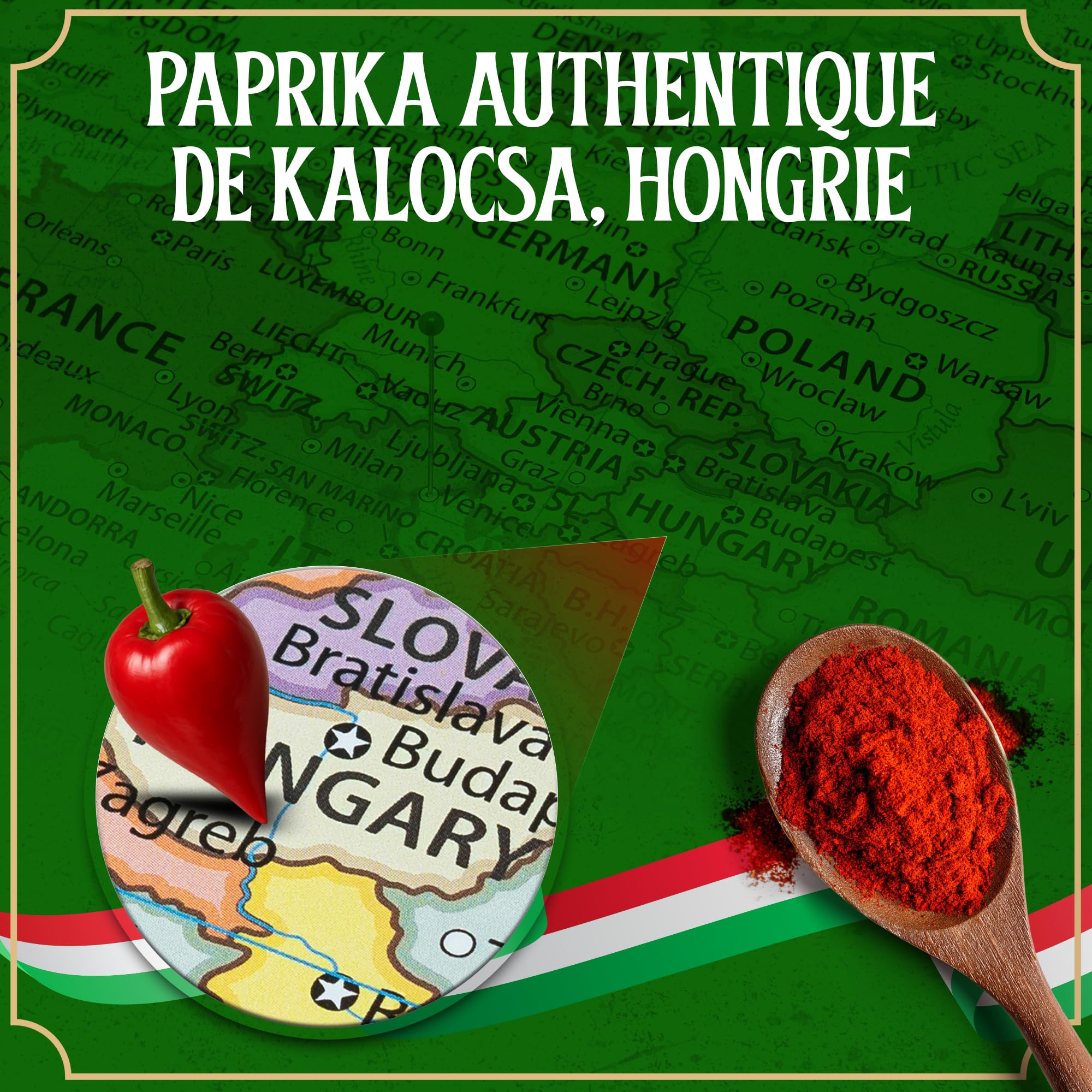 Paprika doux hongrois (250g) Authentique de Kalocsa, Hongrie