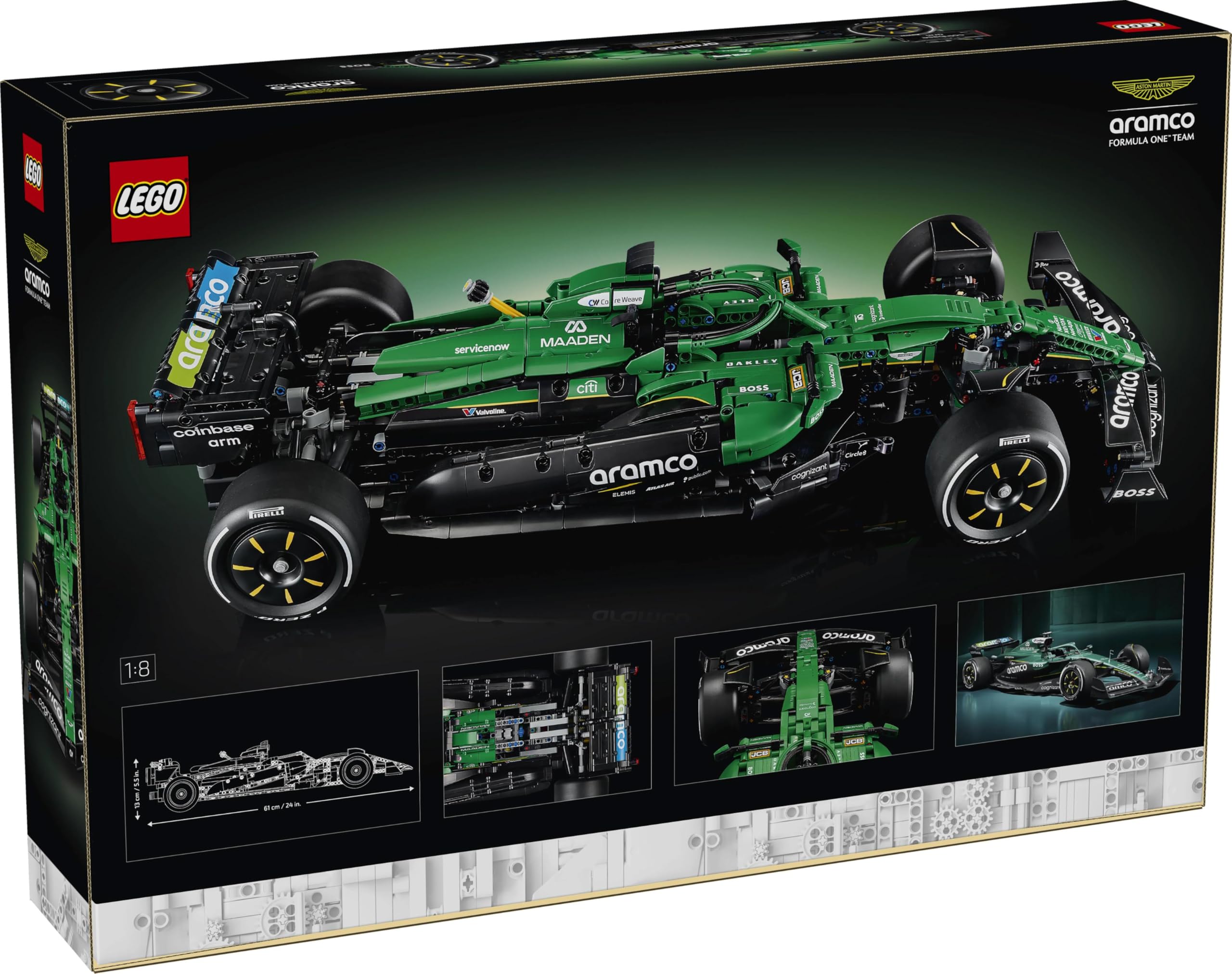 LEGO Technic Auto F1 Aston Martin Aramco AMR24 - Kit di Modellismo per Adulti - Collezione Formula 1 con Motore V6, DRS e Sospensioni - Regalo per i Fan delle Corse e degli Sport Motoristici - 42240